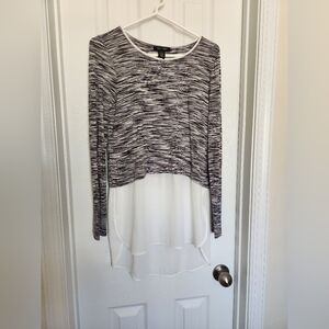 WHBM Layered Space Dye Long Sleeve Top, Size XS